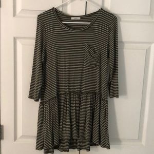 Boutique striped peplum top